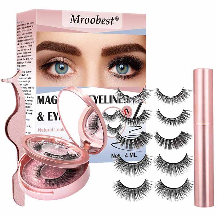 Mroobest magnetiska ögonfransar med eyeliner